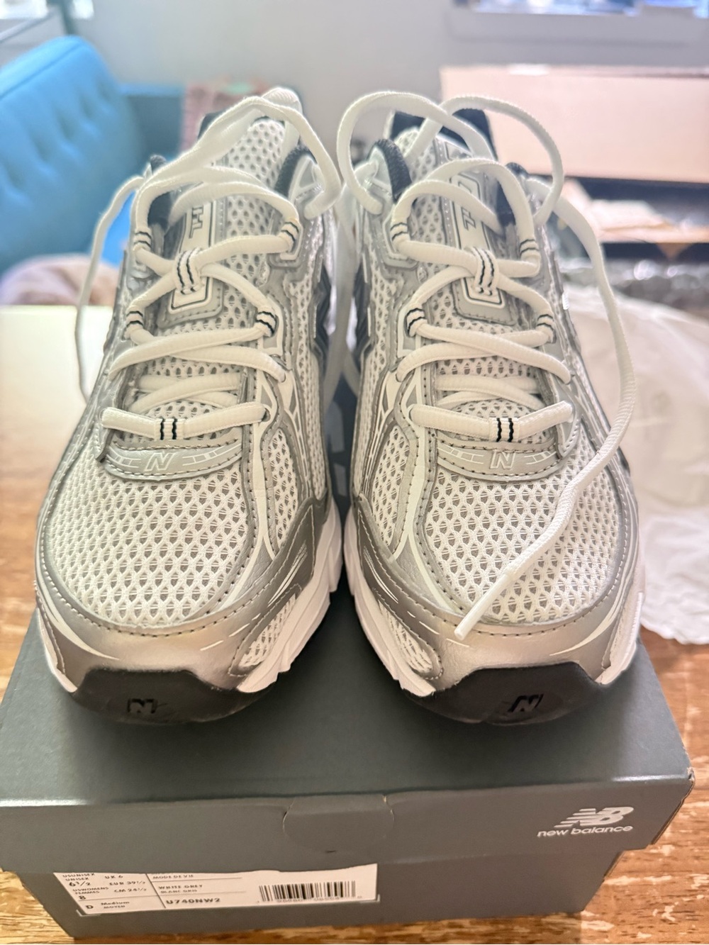 New Balance Gray and Black Mesh Running Sneakers - Picture 2 of 11